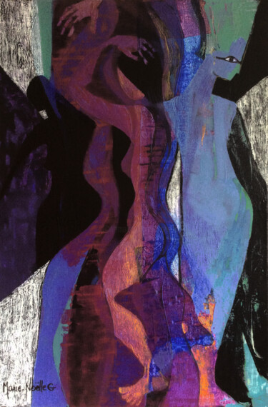 Peinture intitulée "ombres de femmes" par Marie-Noëlle Gagnan, Œuvre d'art originale