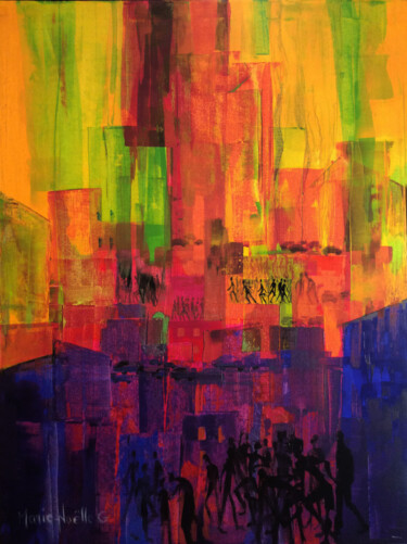 Painting titled "une fourmi en ville" by Marie-Noëlle Gagnan, Original Artwork, Acrylic