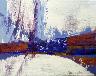 Painting titled "bleu comme l'hiver" by Marie-Noëlle Gagnan, Original Artwork, Acrylic