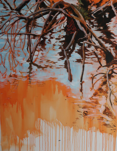 Painting titled "Les branches dans l…" by Marie-Odile Ginies, Original Artwork, Acrylic