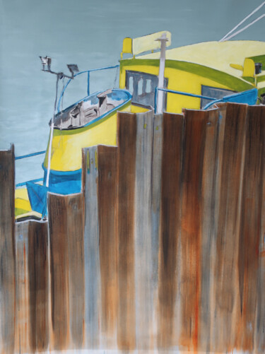 Peinture intitulée "Arles, chantier au…" par Marie-Odile Ginies, Œuvre d'art originale, Acrylique