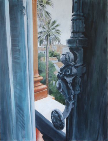 Pintura titulada "L'espagnolette, Nice" por Marie-Odile Ginies, Obra de arte original, Acrílico Montado en Bastidor de camil…