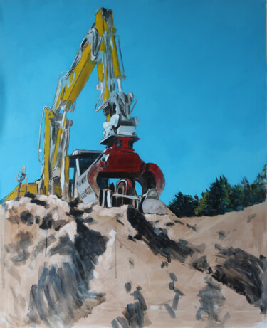 Painting titled "Chantier, Trillade" by Marie-Odile Ginies, Original Artwork, Acrylic