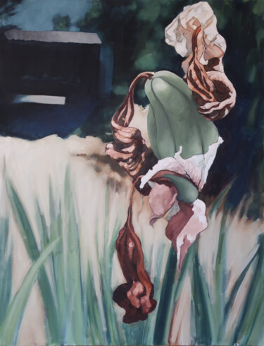 Peinture intitulée "Fruit, Iris" par Marie-Odile Ginies, Œuvre d'art originale, Huile Monté sur Châssis en bois