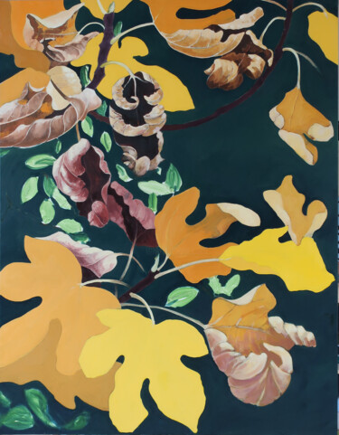 Peinture intitulée "Marcescence, Figuie…" par Marie-Odile Ginies, Œuvre d'art originale, Huile Monté sur Châssis en bois