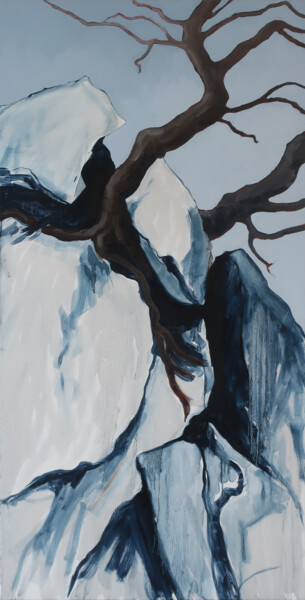 Peinture intitulée "Miassouse, Montagne…" par Marie-Odile Ginies, Œuvre d'art originale, Huile Monté sur Châssis en bois
