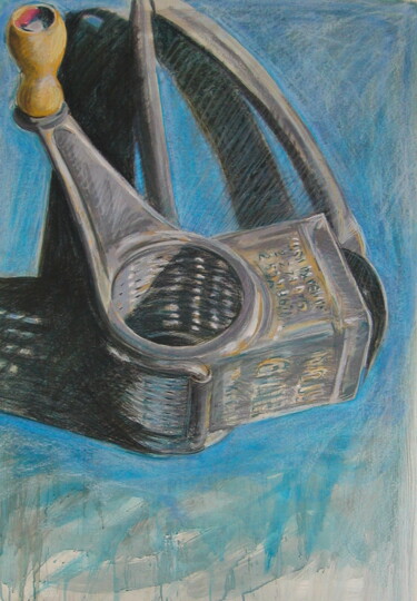 Drawing titled "Mouli-raper" by Marie-Odile Ginies, Original Artwork, Pastel