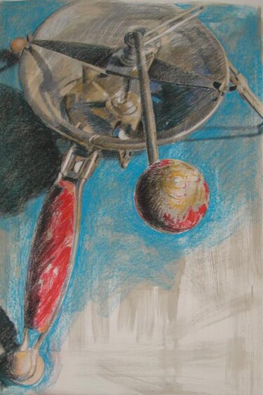Drawing titled "Moulinette" by Marie-Odile Ginies, Original Artwork, Pastel