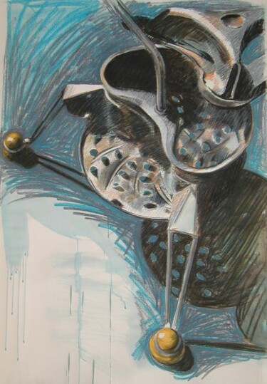 Drawing titled "Mouli-julienne 2" by Marie-Odile Ginies, Original Artwork, Pastel