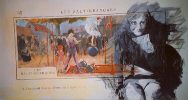 Pittura intitolato "Les saltimbanques" da Marie-Odile Ginies, Opera d'arte originale, Acrilico