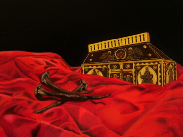 Malerei mit dem Titel "Résurgence spiritue…" von Marie Palmier, Original-Kunstwerk, Öl Auf Keilrahmen aus Holz montiert