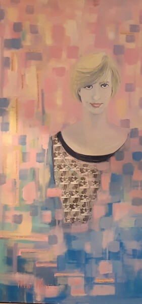 Painting titled "Françoise Sagan ." by Marie Pascale Martins, Original Artwork, Oil