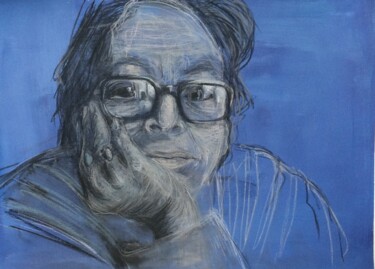Drawing titled "Marguerite Duras po…" by Marie Pascale Martins, Original Artwork, Charcoal