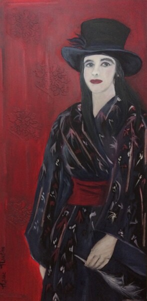 Painting titled "amelie nothomb" by Marie Pascale Martins, Original Artwork, Oil