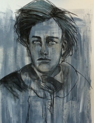 Desenho intitulada "arthur rimbaud" por Marie Pascale Martins, Obras de arte originais, Carvão