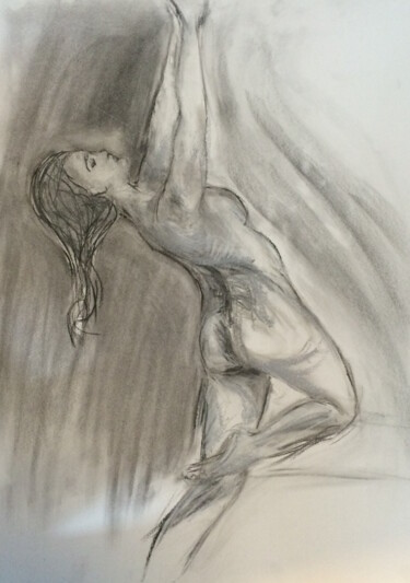 Drawing titled "ondine 1" by Marie Pascale Martins, Original Artwork, Charcoal