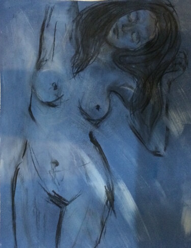 Drawing titled "ondine 4" by Marie Pascale Martins, Original Artwork, Charcoal