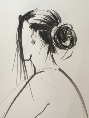 Drawing titled "croquis femme 3" by Marie Pascale Martins, Original Artwork, Ink