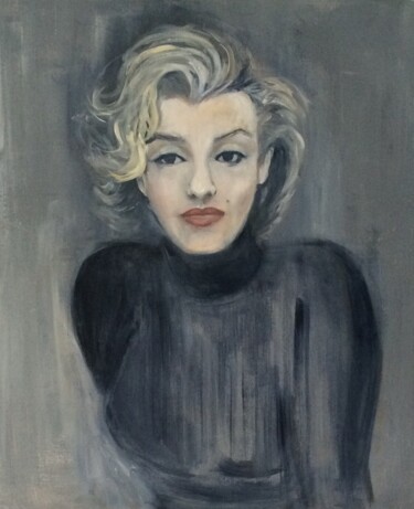 Painting titled "Marilyn" by Marie Pascale Martins, Original Artwork, Oil Mounted on Wood Stretcher frame