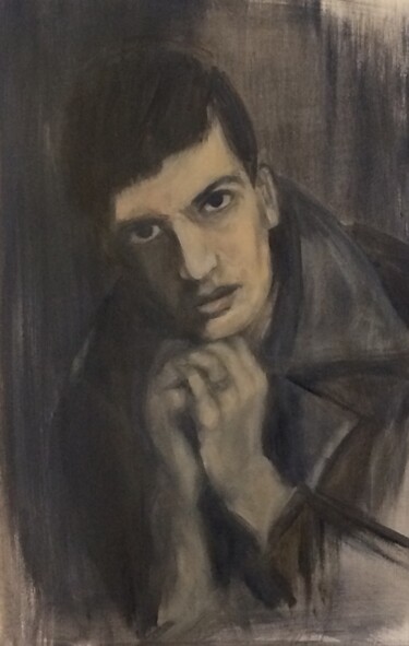 Painting titled "Ian Curtis" by Marie Pascale Martins, Original Artwork, Oil