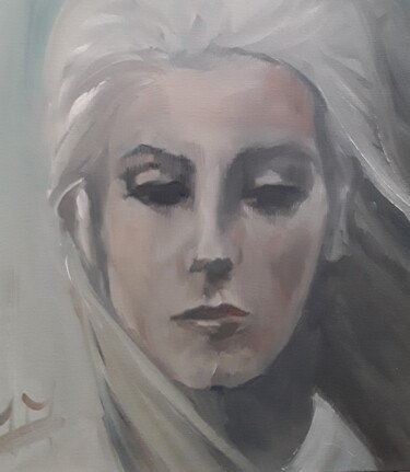 Картина под названием "Blonde 3" - Marie Pascale Martins, Подлинное произведение искусства, Масло