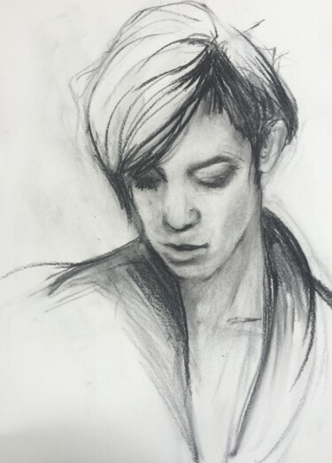 Drawing titled "Charlotte inspirati…" by Marie Pascale Martins, Original Artwork, Charcoal