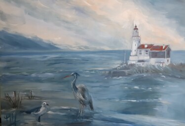 Painting titled "Marken" by Marie Pascale Martins, Original Artwork, Oil