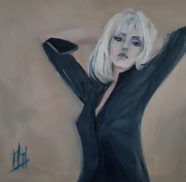 Painting titled "Debbie Harry" by Marie Pascale Martins, Original Artwork, Oil Mounted on Wood Stretcher frame