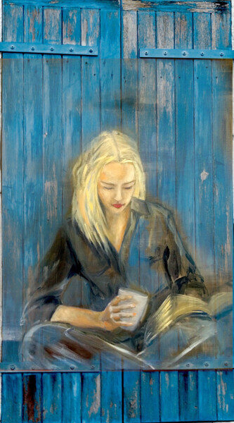 Digitale Kunst mit dem Titel "Lecture bleue" von Marie Pascale Martins, Original-Kunstwerk, Digitale Fotografie