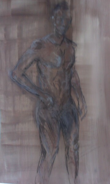 Drawing titled "Croquis nu" by Marie Pascale Martins, Original Artwork, Charcoal