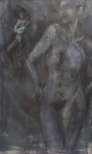 Malerei mit dem Titel "nus-femme.nuit" von Marie Pascale Martins, Original-Kunstwerk, Acryl