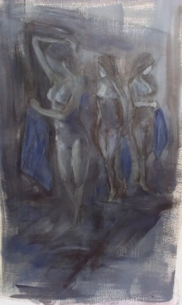 Drawing titled "hommage à marcel du…" by Marie Pascale Martins, Original Artwork, Charcoal