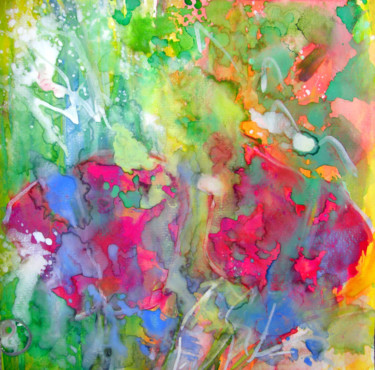Peinture intitulée "La lente goutte de…" par Marie Paule Barco Florit, Œuvre d'art originale, Aquarelle