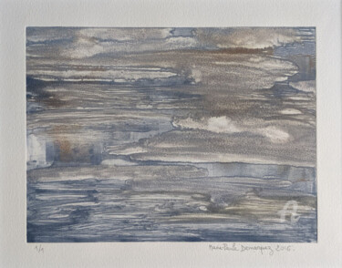 Obrazy i ryciny zatytułowany „Icebergs” autorstwa Marie-Paule Demarquez, Oryginalna praca, Monotypia