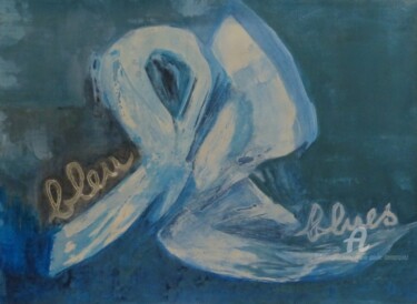 Painting titled "Bleu Blues" by Marie-Paule Demarquez, Original Artwork, Acrylic