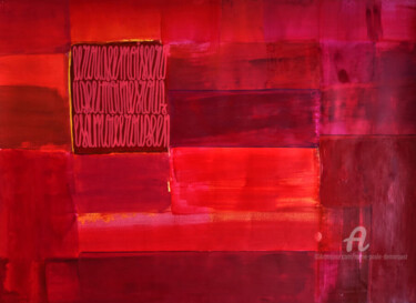 Malerei mit dem Titel "Le Rouge émoi" von Marie-Paule Demarquez, Original-Kunstwerk, Acryl