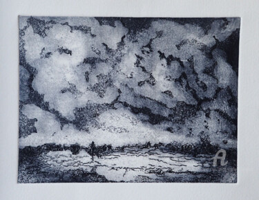 Printmaking titled "Le rivage aux mystè…" by Marie-Paule Demarquez, Original Artwork, Etching