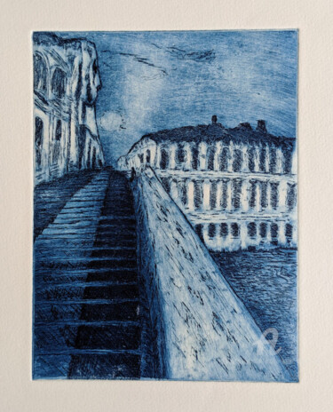 Printmaking titled "Rialto" by Marie-Paule Demarquez, Original Artwork, Etching