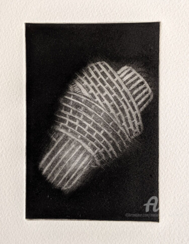 Printmaking titled "Noeud noir" by Marie-Paule Demarquez, Original Artwork, Engraving