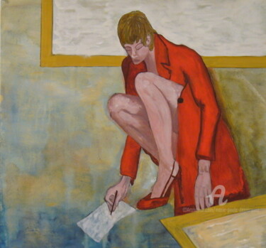 Painting titled "Artiste" by Marie-Paule Demarquez, Original Artwork, Acrylic