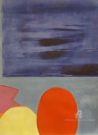 Peinture intitulée "Blue Background" par Marie-Paule Demarquez, Œuvre d'art originale, Acrylique