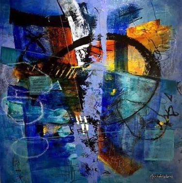 Pintura titulada "Heure bleue.jpg" por Marie Paule Guiderdoni, Obra de arte original, Acrílico
