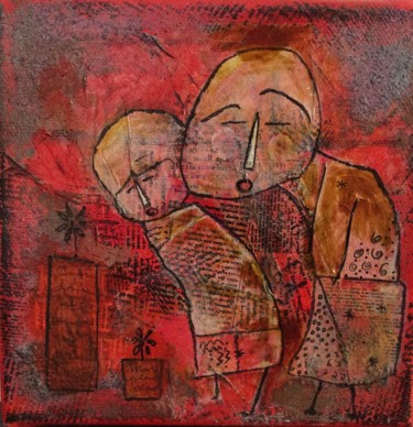 Peinture intitulée "La vie de couple -…" par Marie Paule Guiderdoni, Œuvre d'art originale, Acrylique