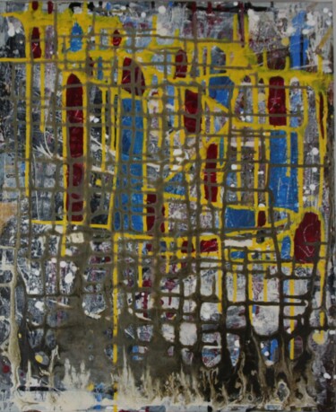 Peinture intitulée "La Cité Perdue" par Marie-Paule Nesséré Allaert, Œuvre d'art originale, Acrylique Monté sur Châssis en b…