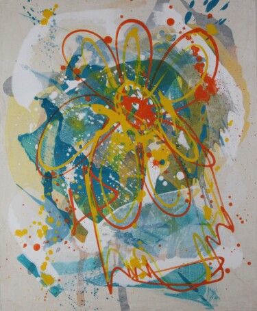 Pintura titulada ""Fleur" série "Coul…" por Marie-Paule Nesséré Allaert, Obra de arte original, Acrílico Montado en Bastidor…