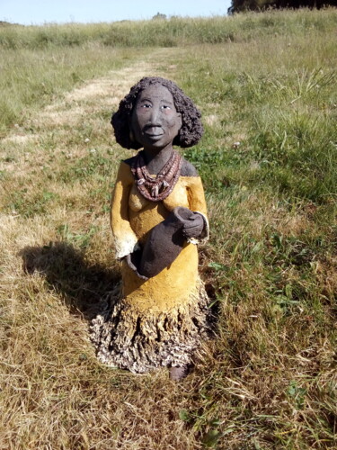 Rzeźba zatytułowany „mami wata la malici…” autorstwa Marie Pendelio, Oryginalna praca, Glina