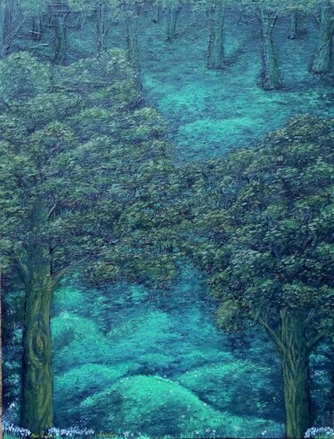 Картина под названием "la clairière" - Marie Pendelio, Подлинное произведение искусства, Масло Установлен на Деревянная рама…