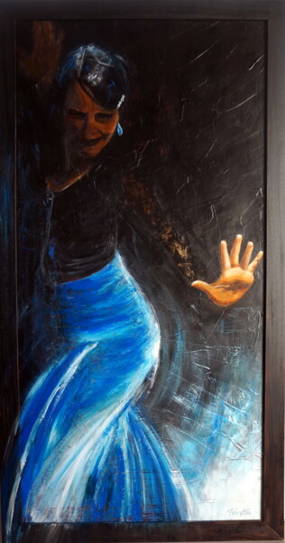 Peinture intitulée "Mathilde bleue" par Marie Penetro, Œuvre d'art originale