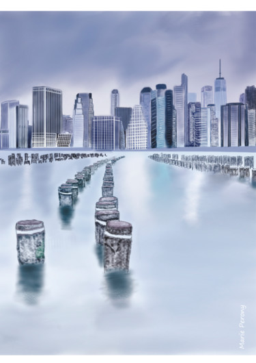 "Skyline" başlıklı Tablo Marie Perony tarafından, Orijinal sanat, Dijital Resim