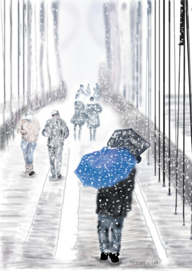 제목이 "Snow on the Brookly…"인 미술작품 Marie Perony로, 원작, 수채화